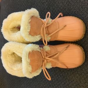 Olivia Miller Jamila Boots Pink with Faux Fur